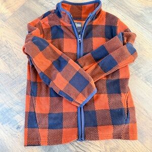 OshKosh B'gosh Lumberjack fleece Plaid zip up jacket boys 5t 6T small outerwear
